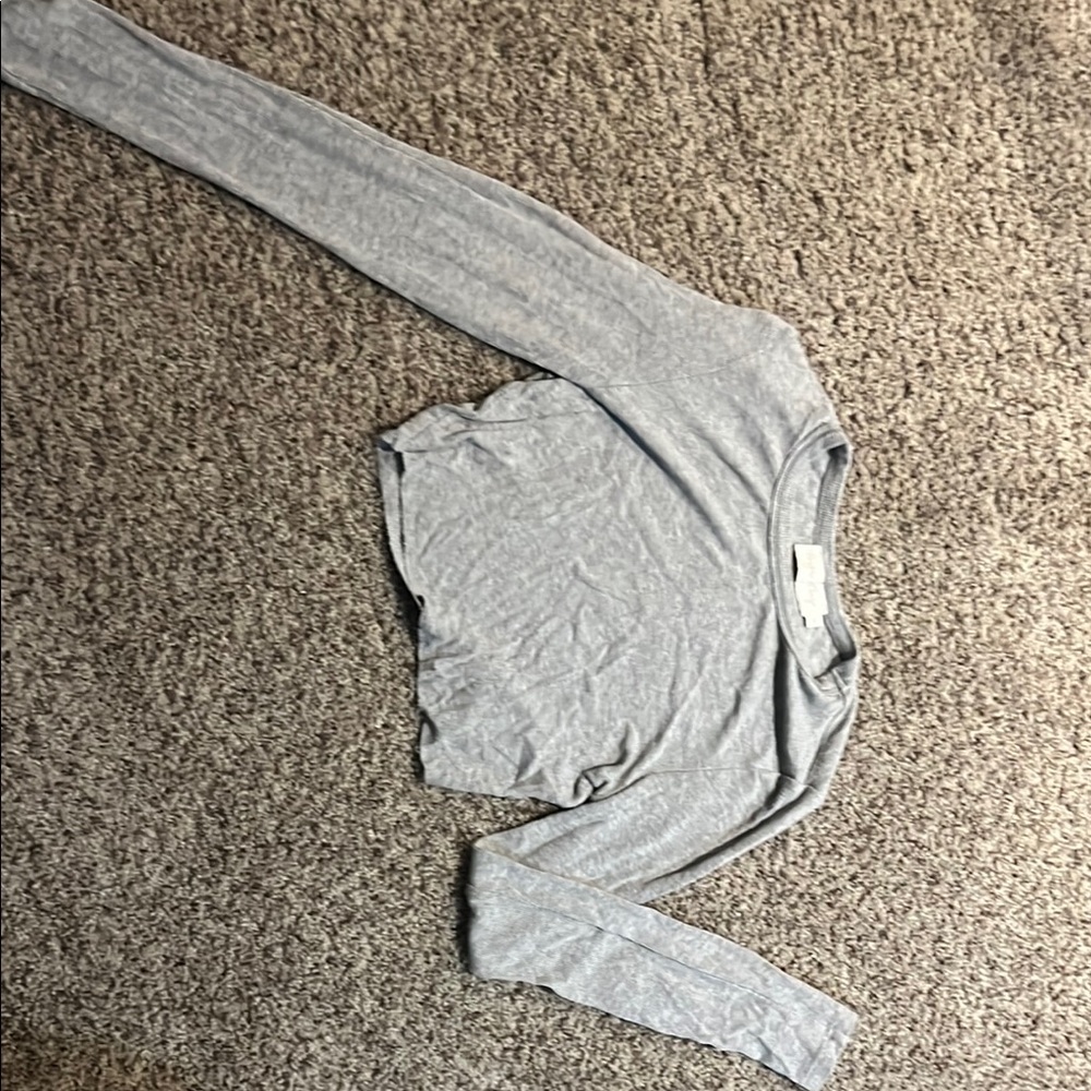 Gray Long Sleeve Top